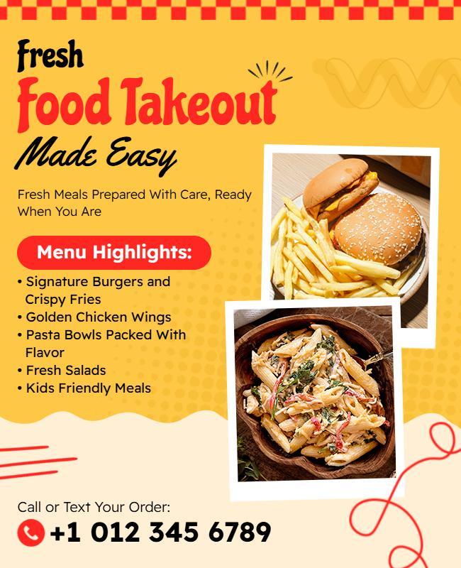 Fresh Food Takeout Promotion Flyer Template