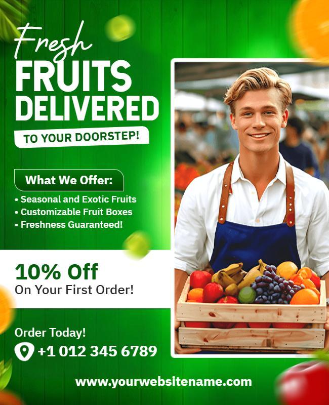 Fresh Fruit Delivery Promotional Flyer Template