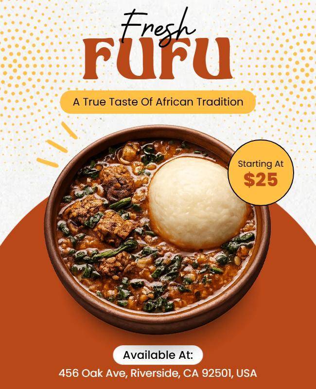 Fresh Fufu Special Offer Restaurant Flyer Template