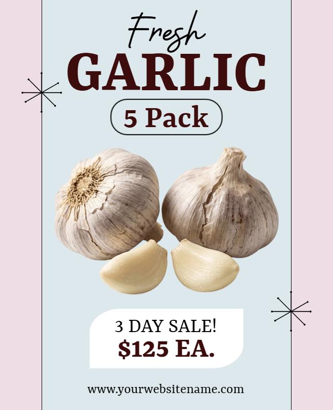 Fresh Garlic Sale Promotion Flyer Template