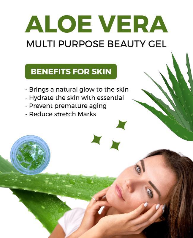 Fresh Green Aloe Vera Beauty Gel Skin Care Poster Template