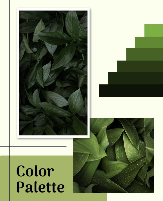 Fresh Green Botanical Color Palette Design Poster Template