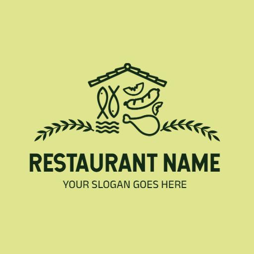 Fresh Green Culinary Arts Showcase for Restaurant Logo Template