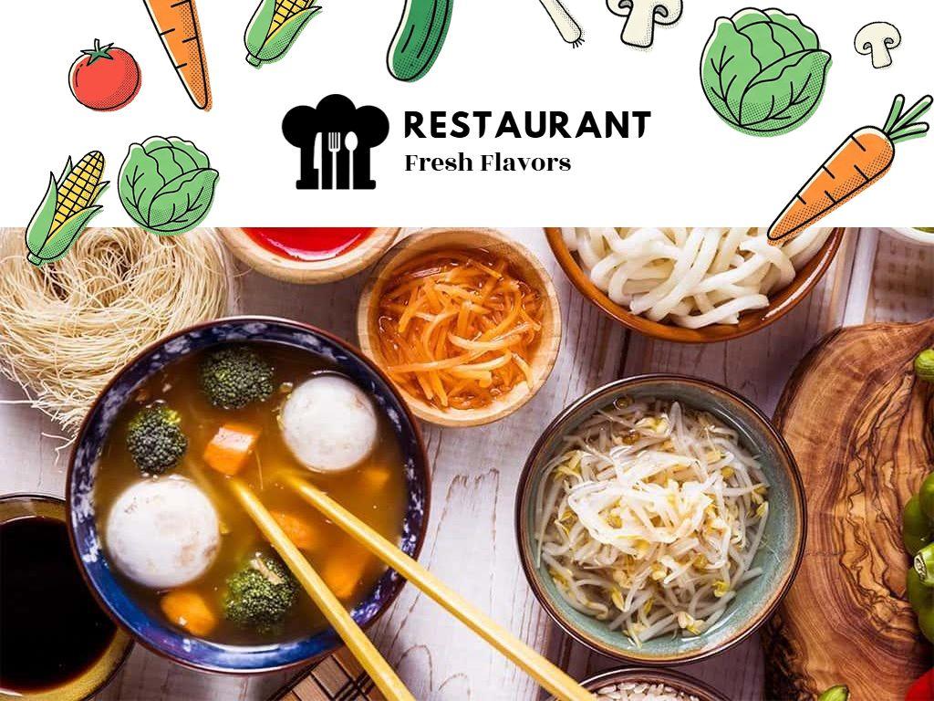 Fresh Green Culinary Restaurant Menu Presentation Template