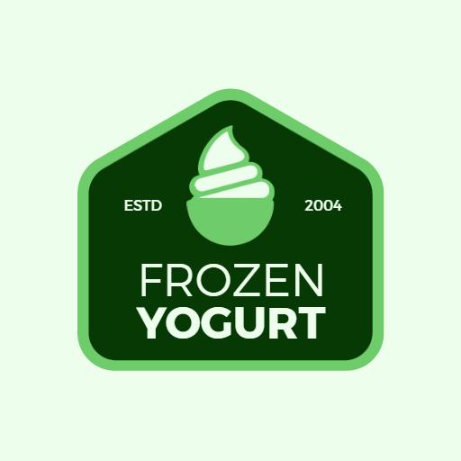 Fresh Green Design Showcasing Delicious Frozen Yogurt Logo Template