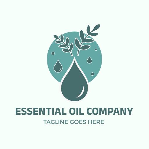 Fresh Green Design Showing Essential Oil Company Logo Template