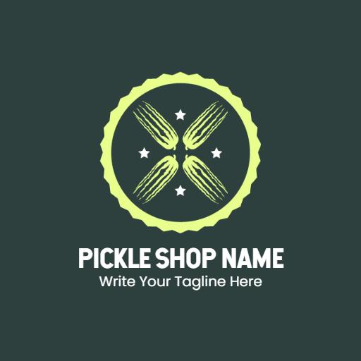 Fresh Green Dill Pickle Design Highlighting Flavorful Treats Logo Template