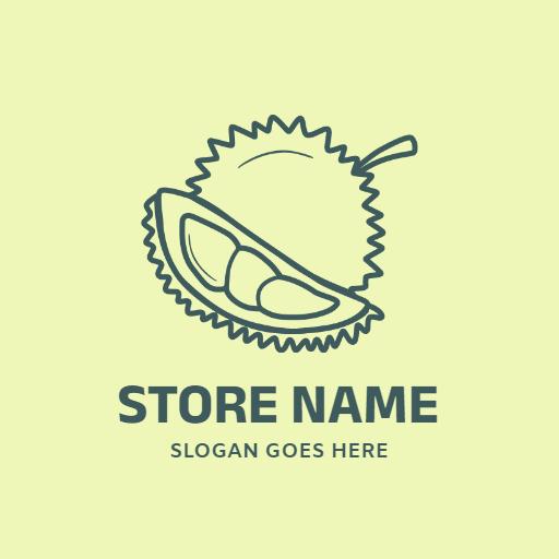 Fresh Green Durian Slice Design Showcasing Delicious Fruit Logo Template