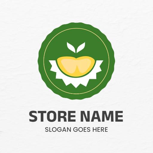 Fresh Green Durian Slice Invitation to Tasteful Delights Logo Template
