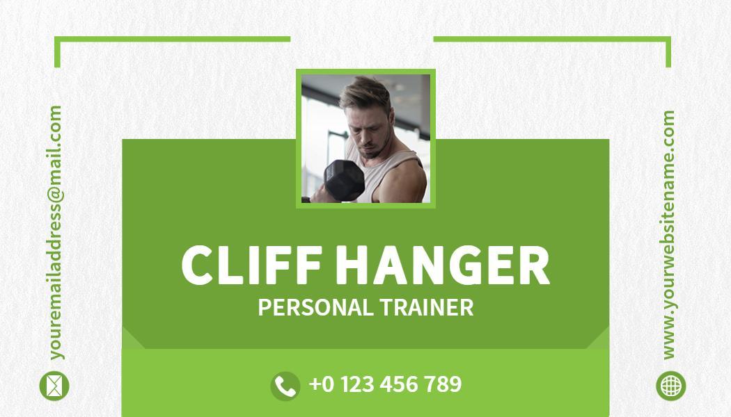 Fresh Green Fitness Personal Trainer Business Card Template