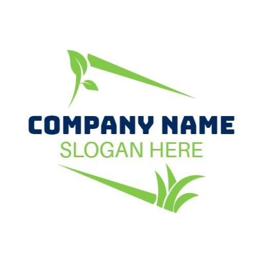 Fresh Green Grass and Leaf Design for Lawn Care Logo Template