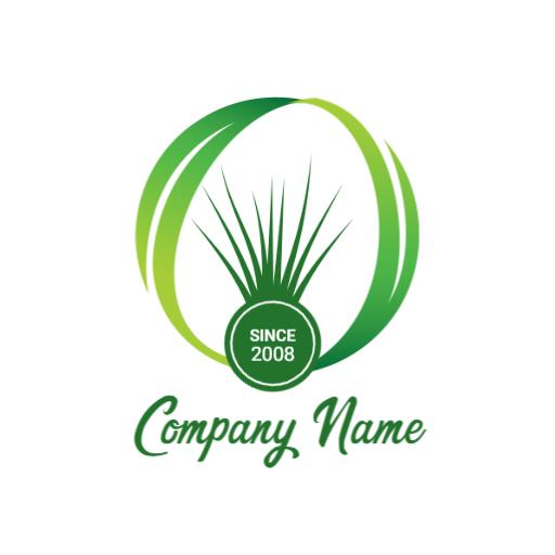 Fresh Green Grass Icon Representing Quality Lawn Care Logo Template