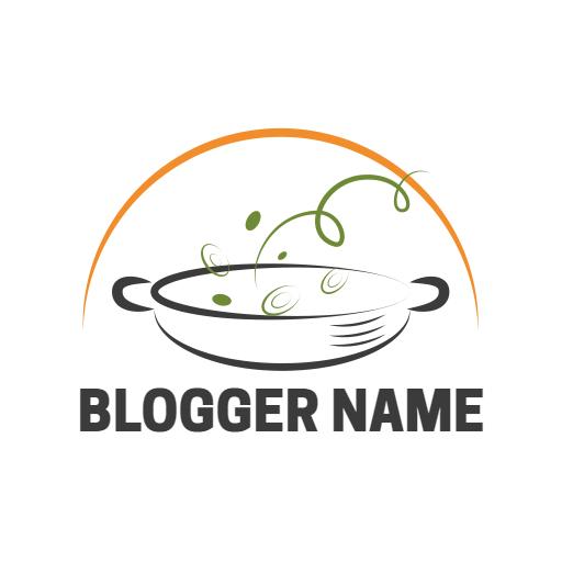 Fresh Green Herbs Sprouting from a Cooking Pot Logo Template