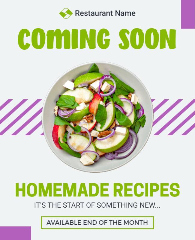 Fresh Green Homemade Salad Recipe Announcement Flyer Template