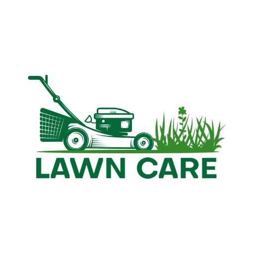 Fresh Green Lawn Mower Cutting Grass for Lawn Care Logo Template
