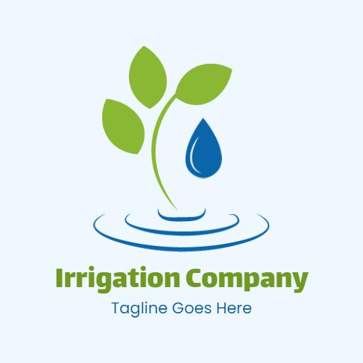 Fresh Green Leaf and Water Drop Representing Irrigations Logo Template