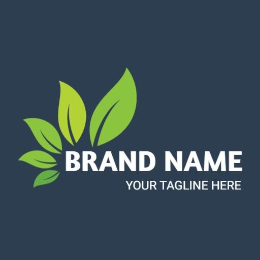Fresh Green Leaf Elements in Nature-Inspired Gradient Logo Template