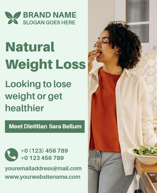 Fresh Green Natural Weight Loss Consultation Poster Template
