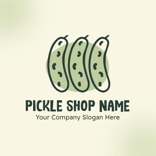 Fresh Green Pickles Deliciously Representing the Pickle Category Logo Template