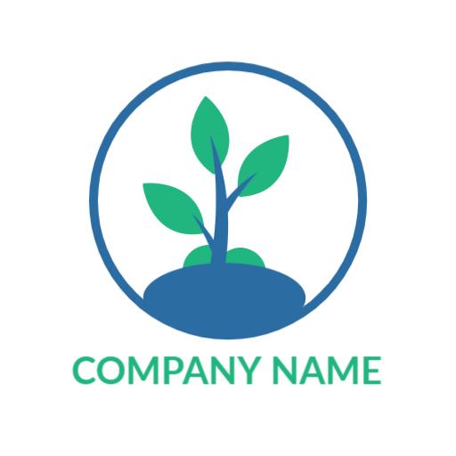 Fresh Green Plant Growing in Soil Symbolizing Environment Logo Template
