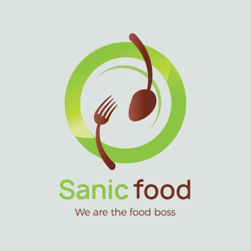 Fresh Green Plate Design Featuring Culinary Tools Restaurant Logo Template