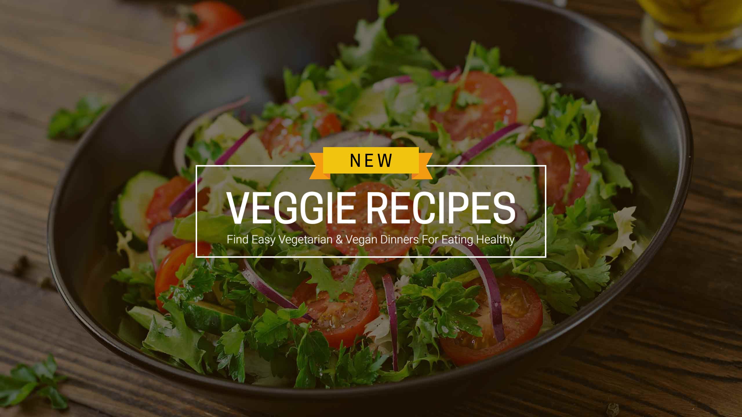 Fresh Green Salad Ingredients for YouTube Veggie Recipes Banner Template