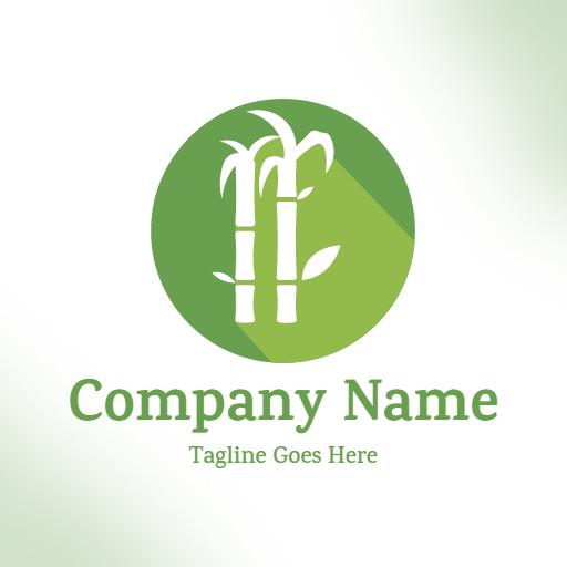 Fresh Green Sugarcane Design Representing Sustainable Agriculture Logo Template