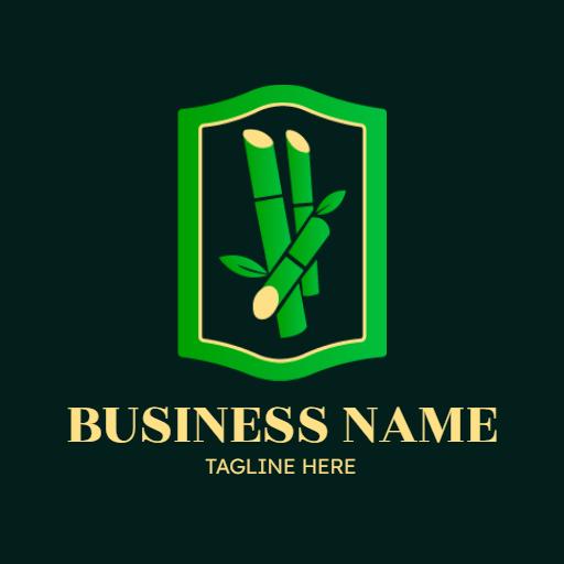 Fresh Green Sugarcane Stalks Representing Agricultural Business Logo Template