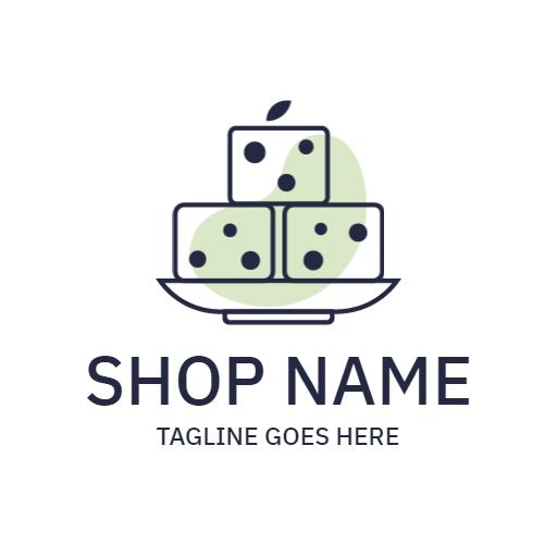 Fresh Green Tofu Dish Served on Elegant Plate Logo Template