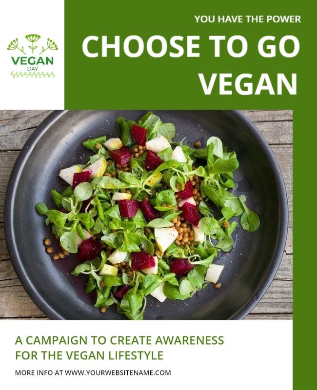 Fresh Green Vegan Awareness Campaign Poster Template