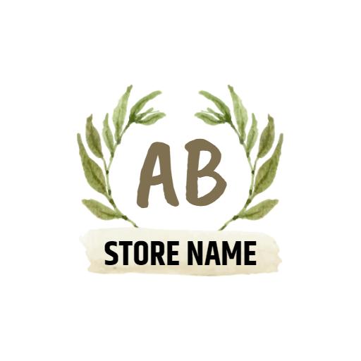 Fresh Greenery and Earthy Tones in Watercolor Logo Template