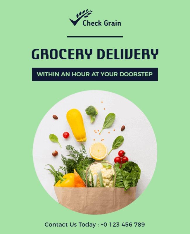 Fresh Grocery Delivery Service Flyer Template