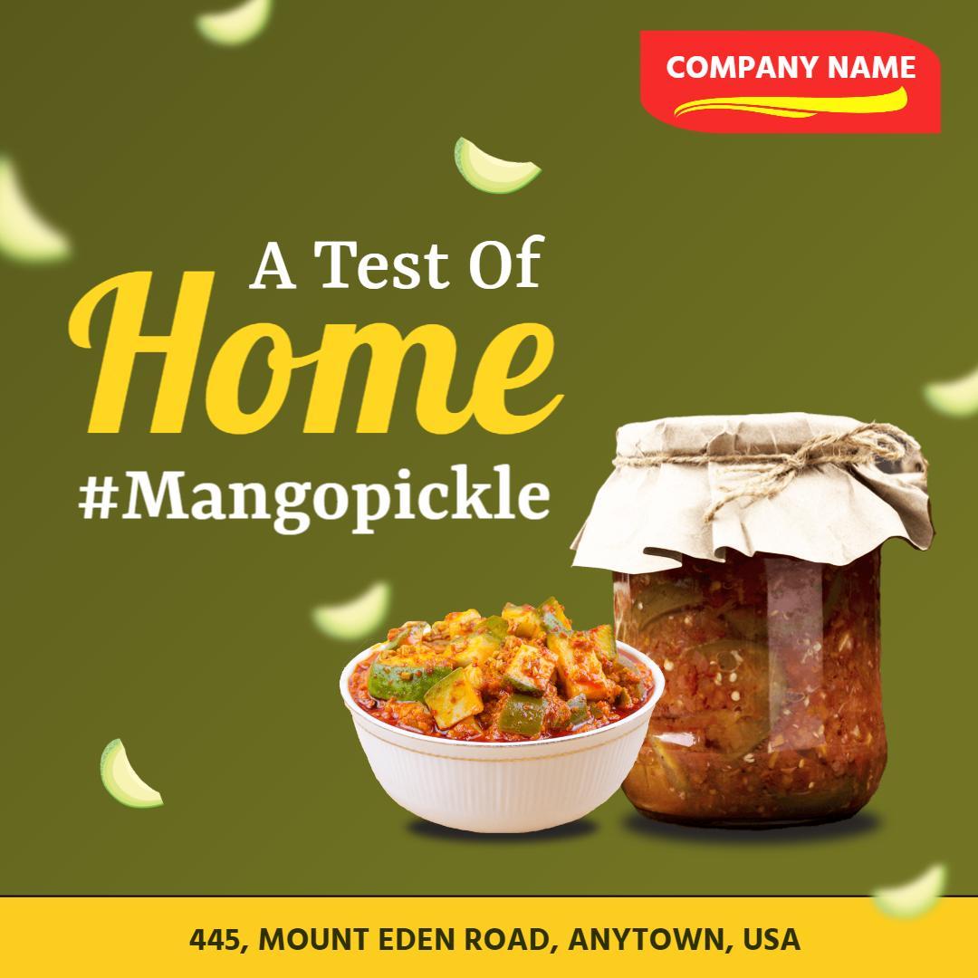Fresh Homemade Mango Pickle Delight for Food Lovers Ad Template