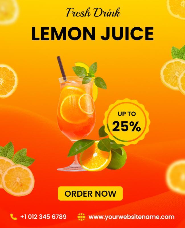 Fresh Lemon Juice Discount Offer Flyer Template