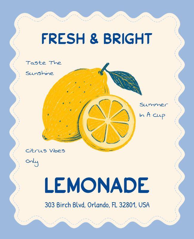 Fresh Lemonade Advertisement Poster Template