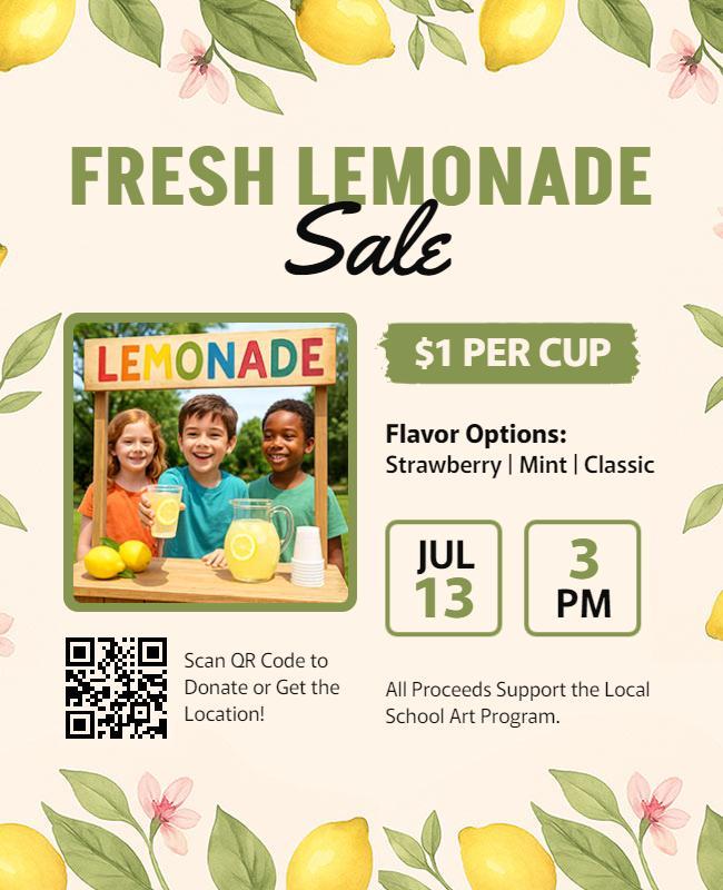 Fresh Lemonade Charity Sale Flyer Template