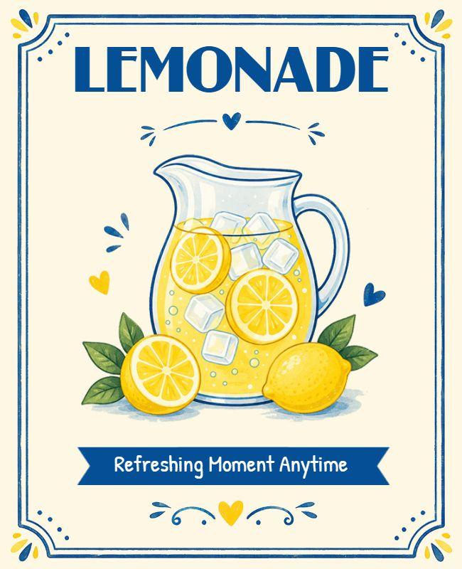 Fresh Lemonade Drink Promotion Poster Template