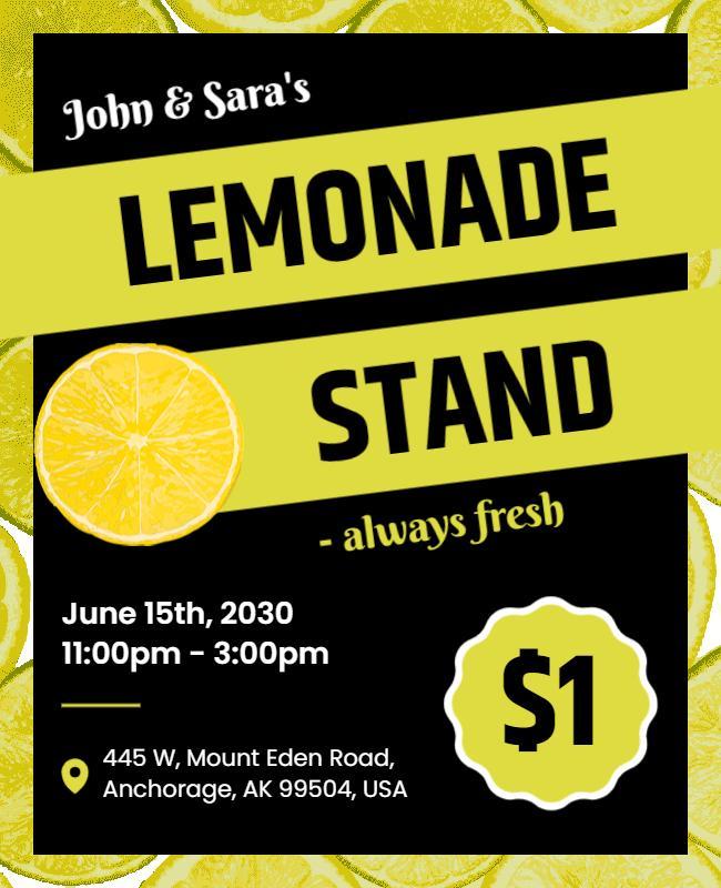 Fresh Lemonade Stand Event Flyer Template