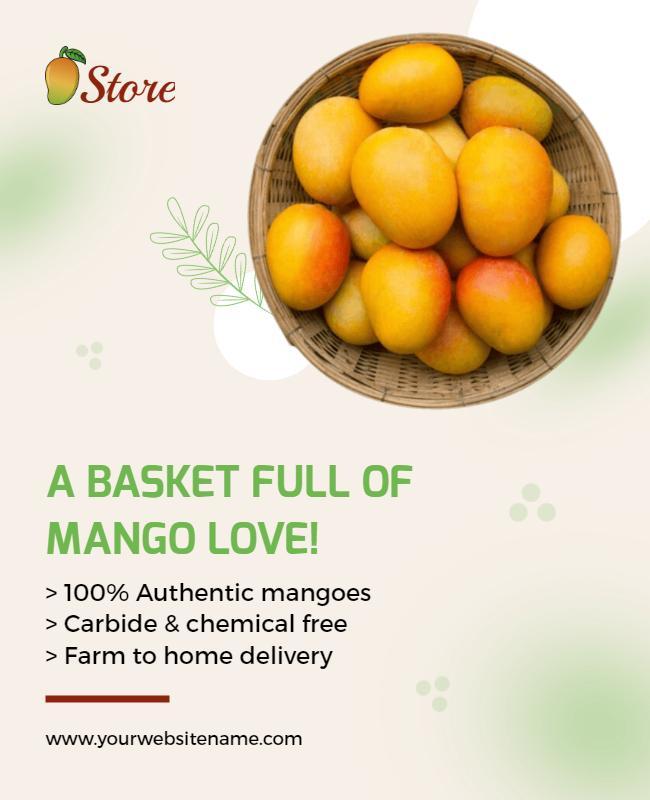 Fresh Mango Basket Delivery Flyer Template