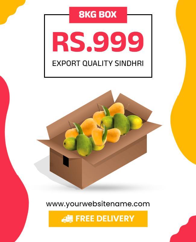 Fresh Mango Box Sales Promotional Flyer Template