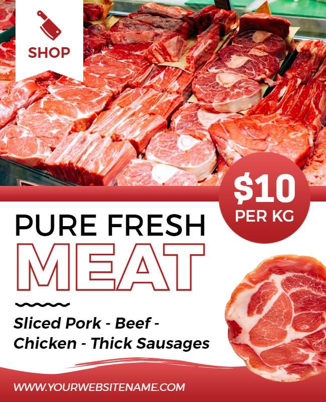 Fresh Meat Market Promotional Flyer Template