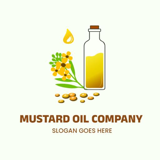 Fresh Mustard Oil Extraction Featuring Natural Ingredients Logo Template