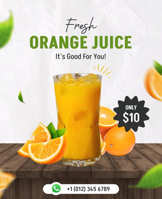 Fresh Orange Juice Promotion Flyer Template