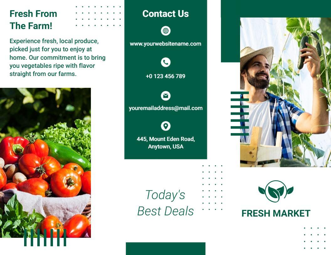 Fresh Organic Produce Farm Market Deals Brochure Template
