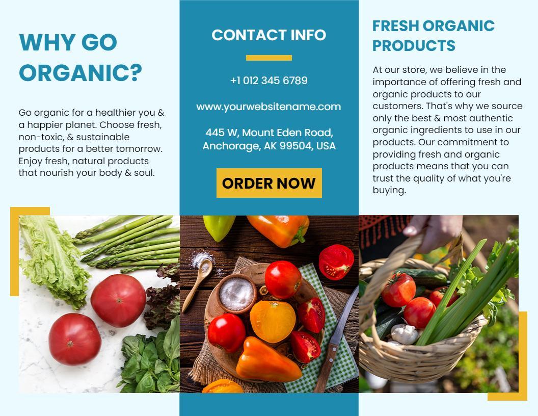 Fresh Organic Vegetables Delivery and Sustainability Brochure Template