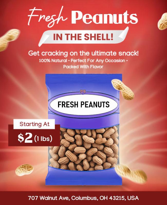 Fresh Peanuts Snack Promotion Flyer Template