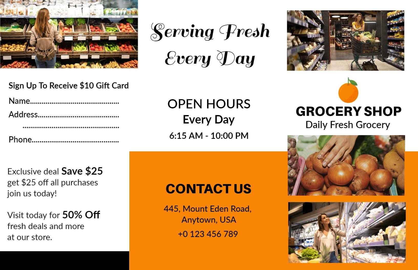 Fresh Produce and Grocery Deals Weekly Brochure Template