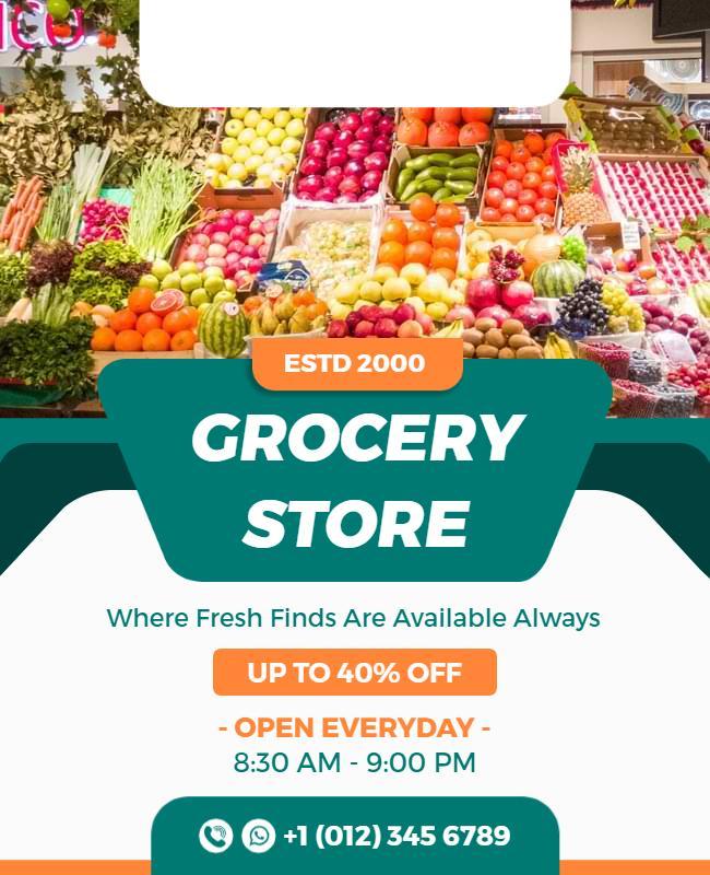 Fresh Produce Grocery Store Flyer Template