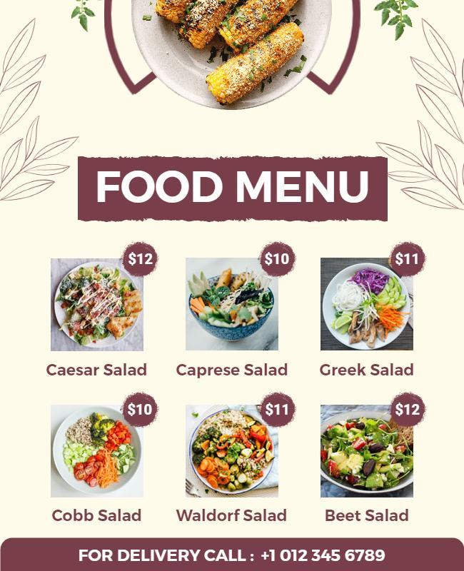 Fresh Salad Menu Promotional Flyer Template