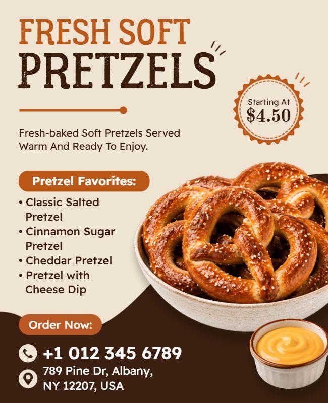 Fresh Soft Pretzels Promotional Flyer Template